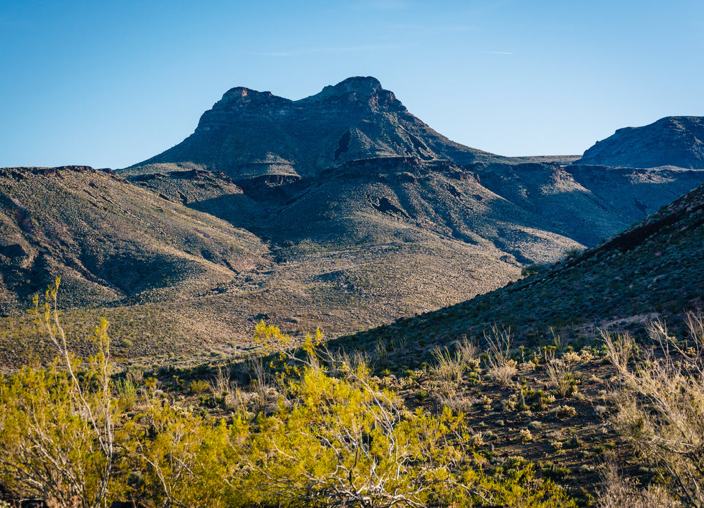 View of desert landscape from Historic Route 66, near Oatman, Arizona