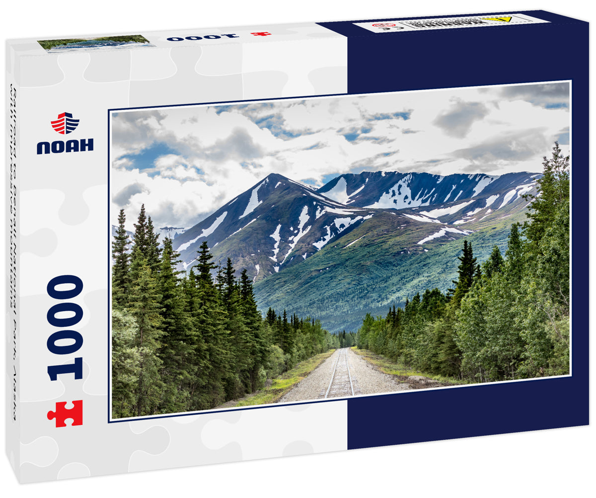 Railroad to Denali National Park, Alaska with impressive mountains