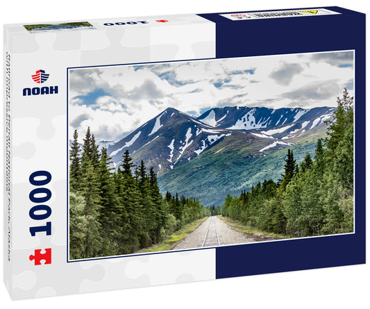 Railroad to Denali National Park, Alaska with impressive mountains