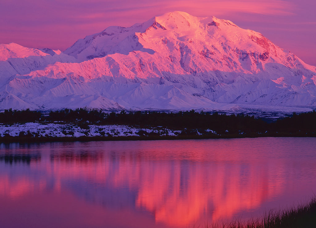 Denali & Wonder Lake at sunset; Denali NP; Alaska