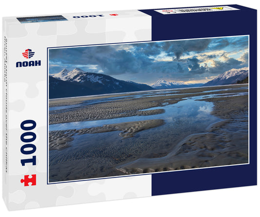 Sunset storm clouds over the Chilkat River, Alaska