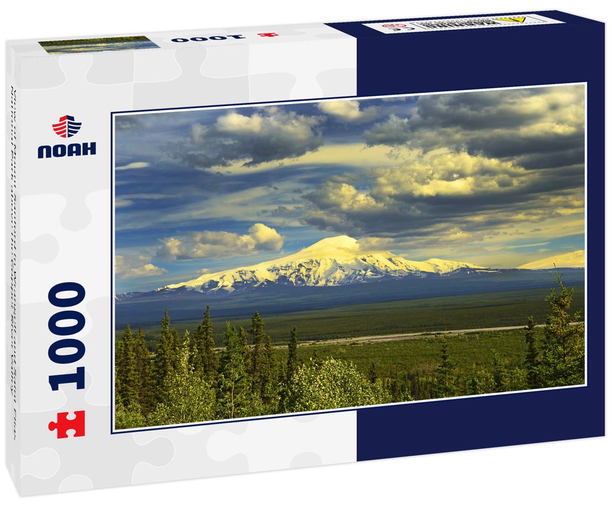 View of Mount Sanford in Wrangell and Saint Elias National Park above the Copper River Valley