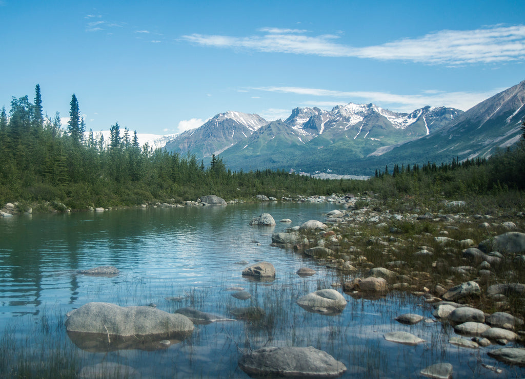 Landscape view of Wrangell-St. Elias National Park in Alaska