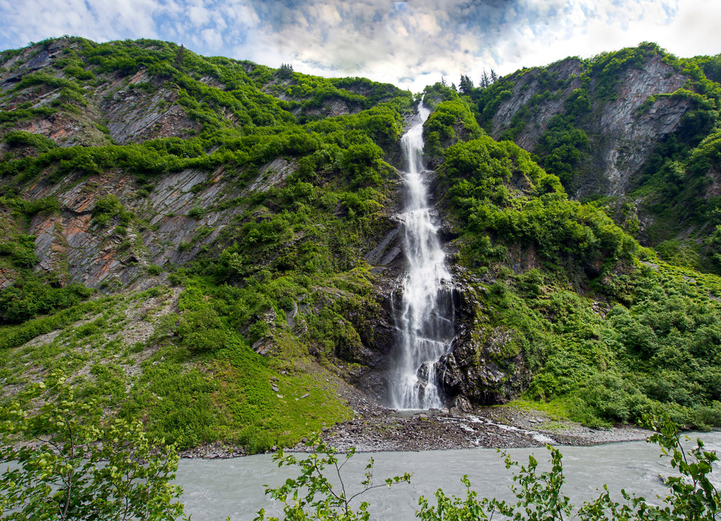 Bridal Veil Falls near Valdez Alaska