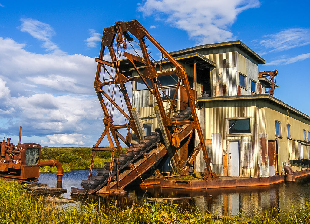 Abandoned gold dredge in Nome Alaska