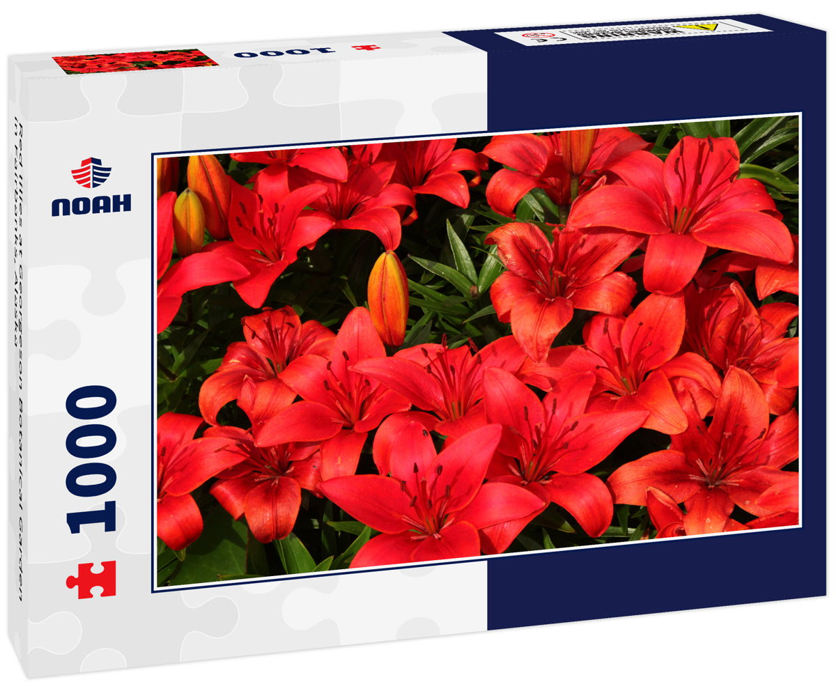 Red lilies at Georgeson Botanical Garden in Fairbanks, Alaska