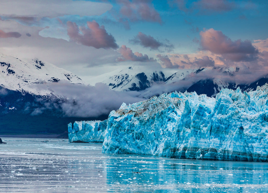 Hubbard Glacier in Alaska under Cloudy Skies