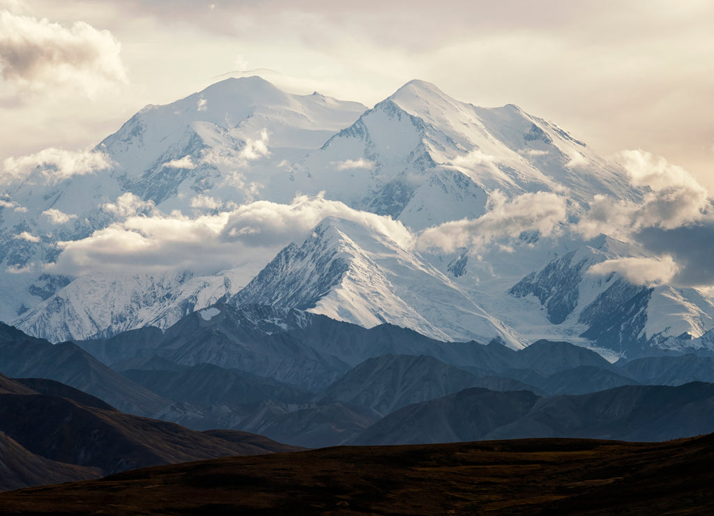 Glaciers & snow fields on Denali; Denali National Park; Alaska