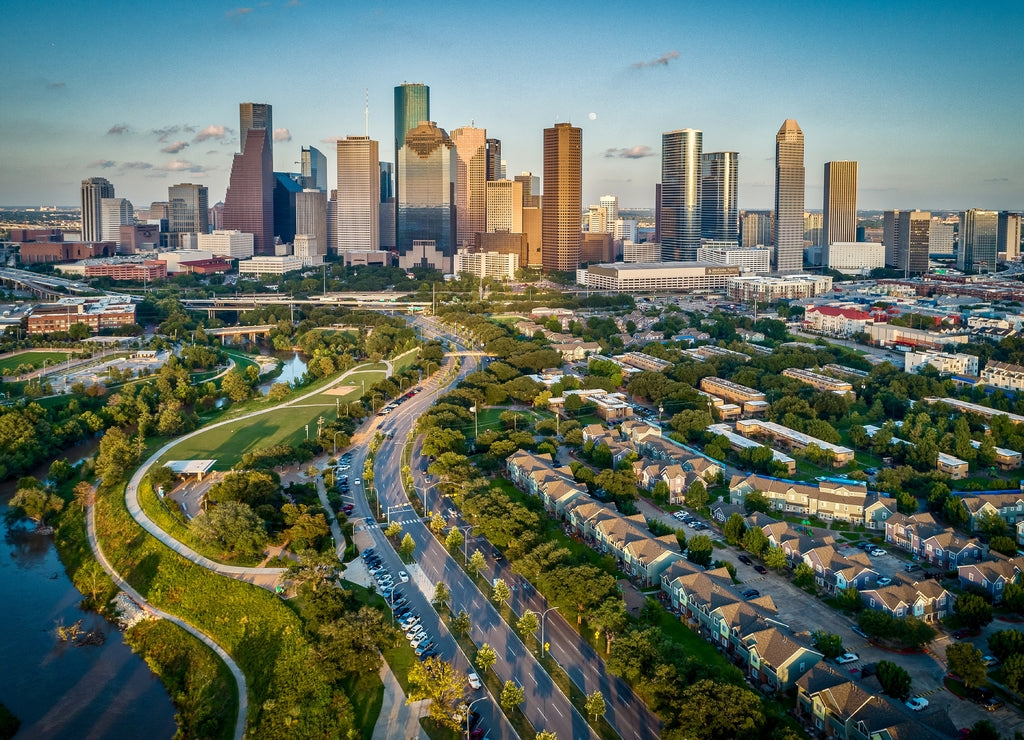 Houston, Texas Skyline At Sunset