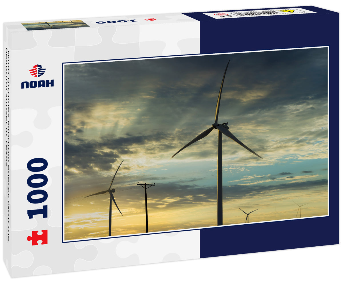 Wind turbines windmill energy farm the beautiful sunset in Texas