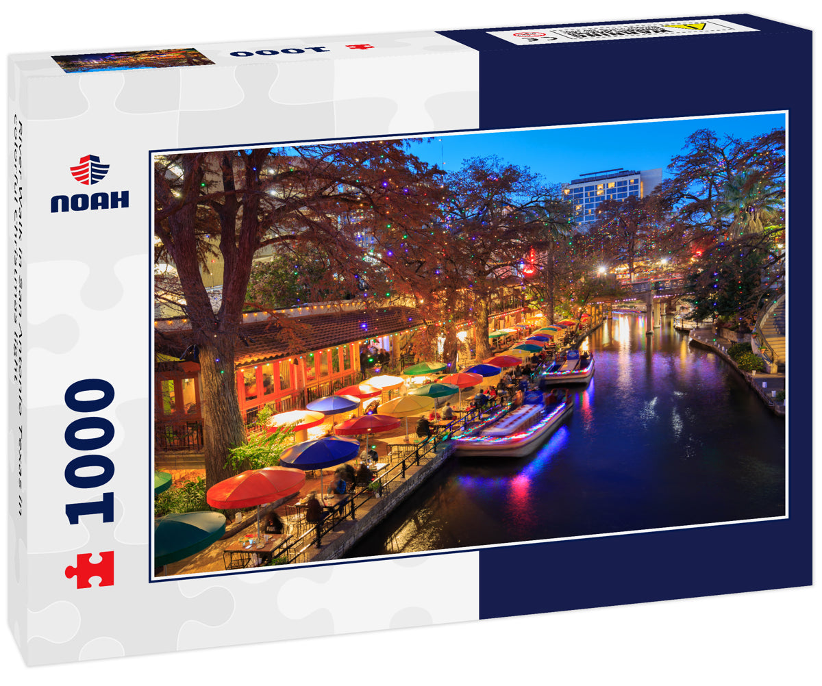River Walk in San Antonio Texas in colorful Christmas light