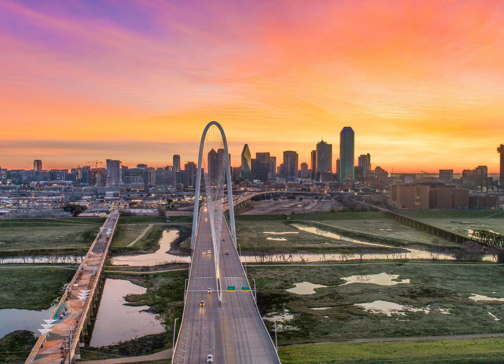 Dallas, Texas, USA Downtown Drone Skyline Aerial