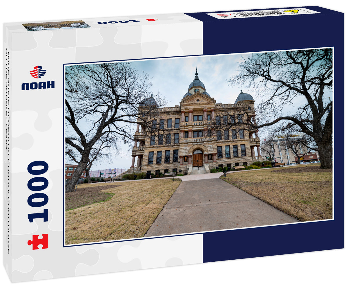 Wide angle of Denton County Courthouse on the Square, Texas