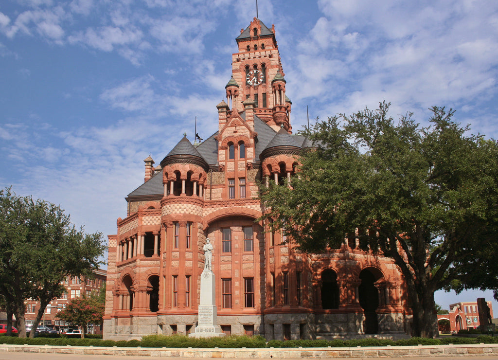 Scenic view of the famous Ellis County Courthouse located in Waxahachie, Texas