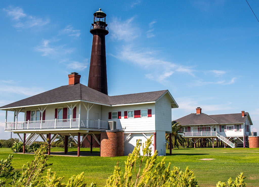 Bolivar Lighthouse in Bolivar Island Texas