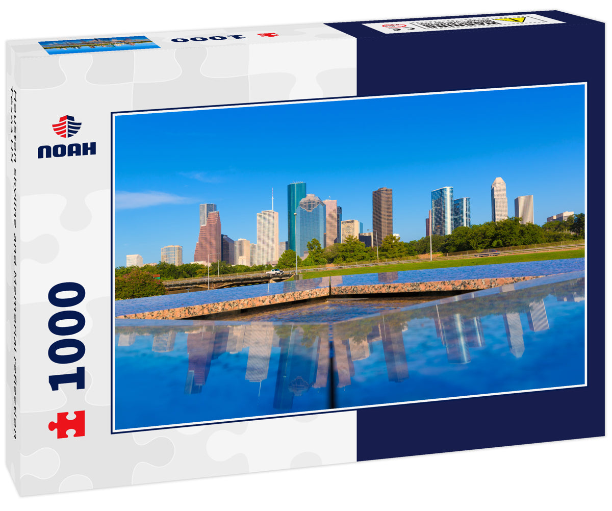 Houston skyline and Memorial reflection Texas US