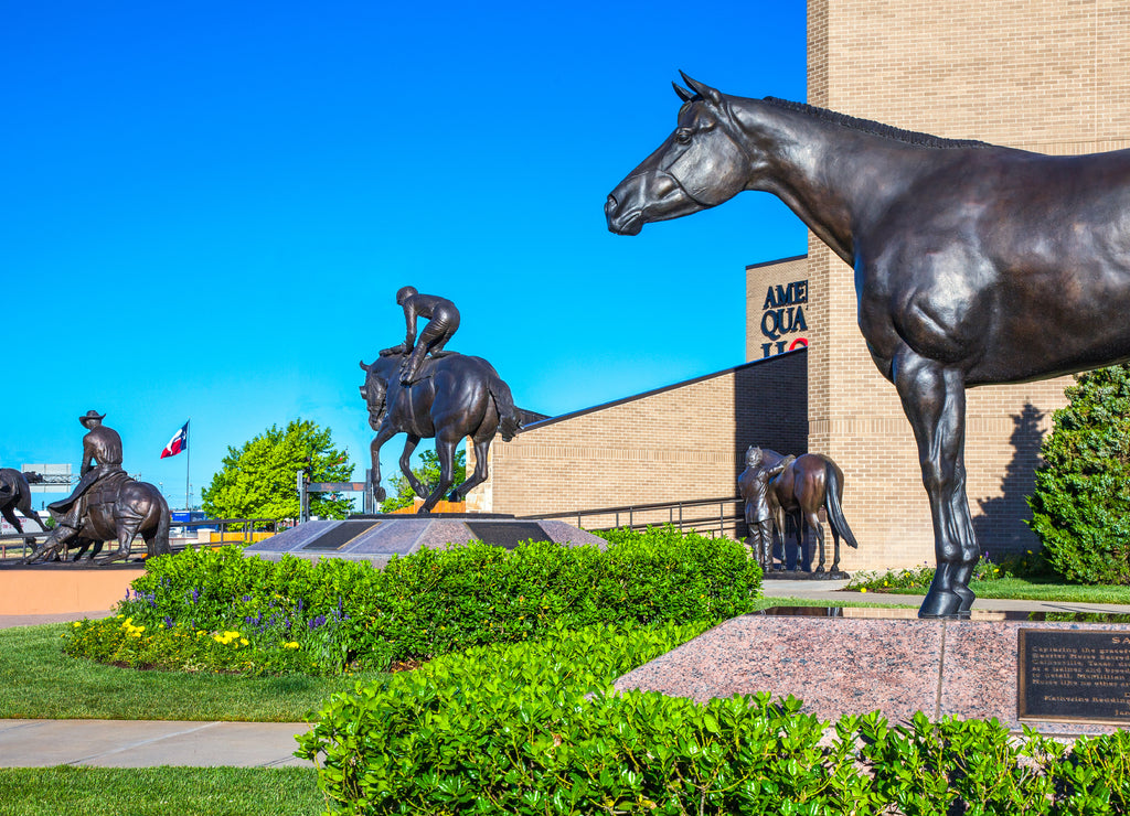 U.S.A. Texas, Route 66, Amarillo, the horse monuments of the American Quarter Horse Association