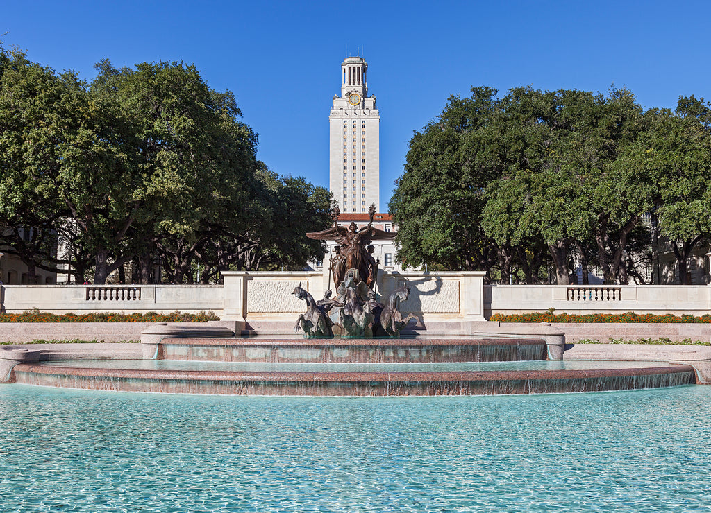 University of Texas Tower Building and Littlefield Fountain
