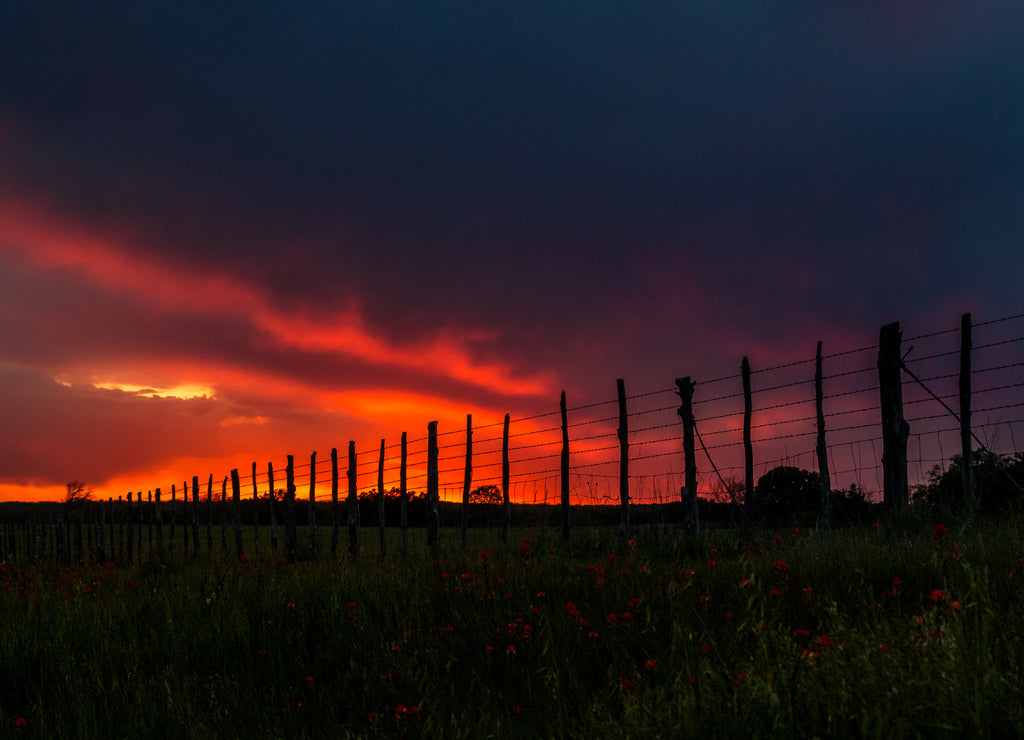 Texas country side sunset, Iredell, Texas