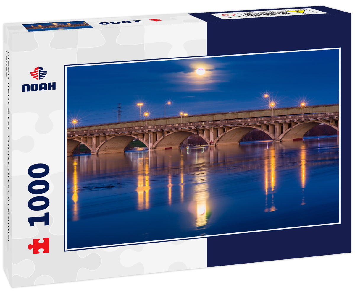 Moon light Over Trinity River in Dallas, Texas