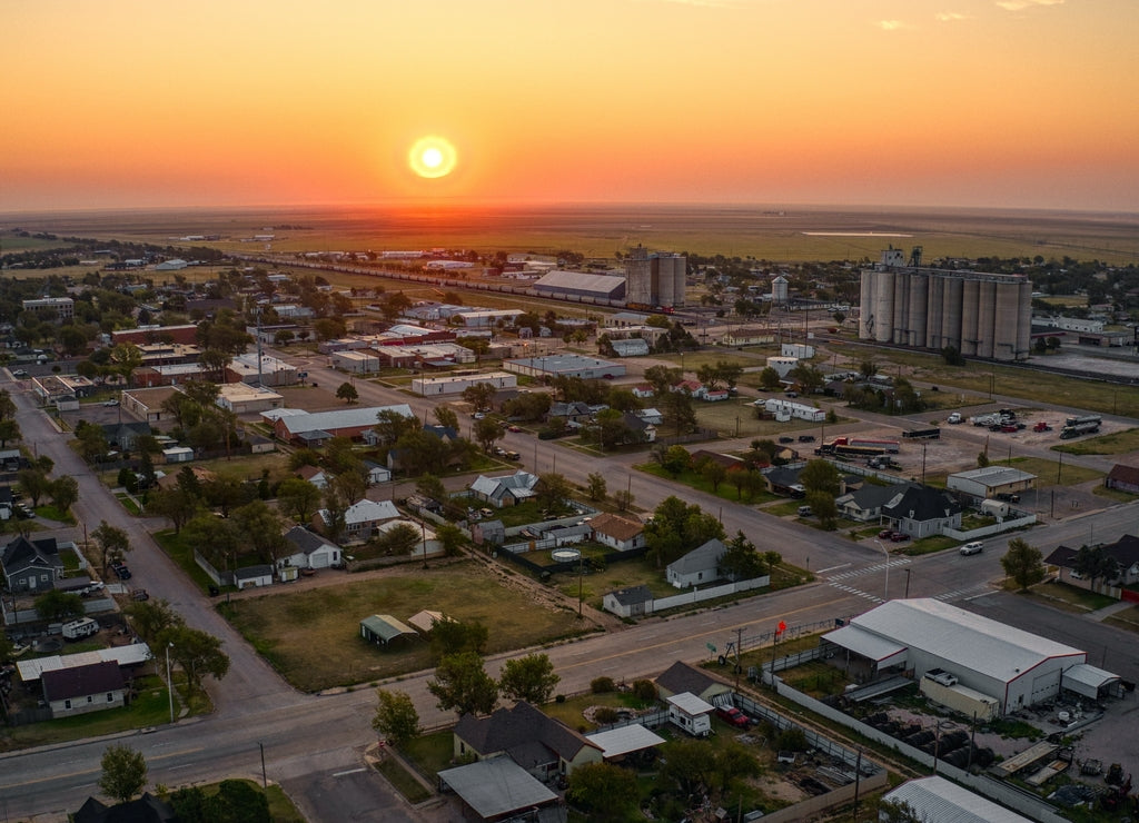 Aerial View of Sunrise in Stratford, Texas