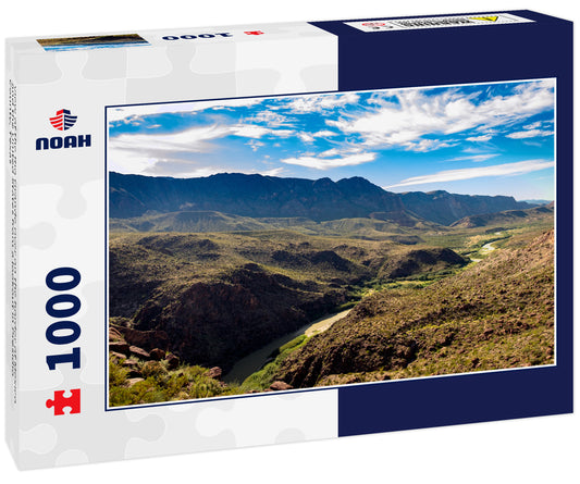 view of the Rio Grande river on the border of Mexico and the United States from a lookout in Presidio County, Texas