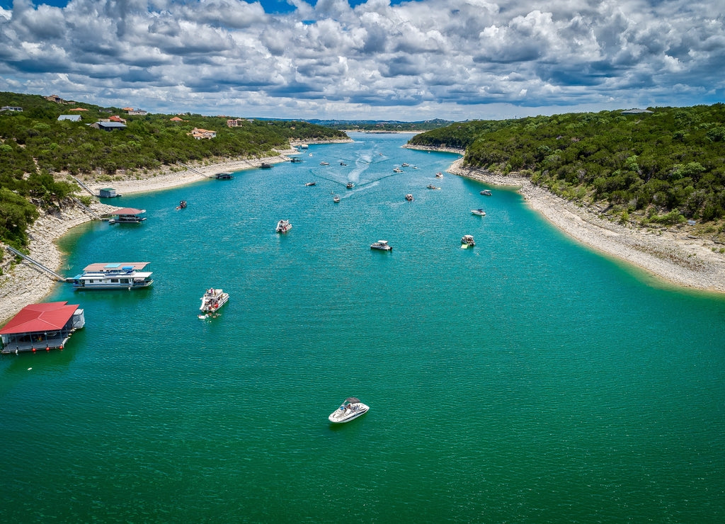 Boats On Lake Travis in Austin, Texas