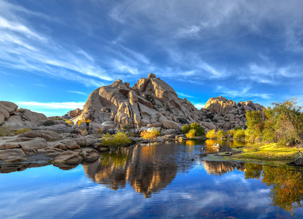 Barker Dam and water-storage reservoir in Joshua Tree National Park, California USA