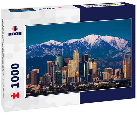 City of Angeles - Los Angeles Skyline framed by San Bernadino Mountains and Mount Baldy with fresh snow from Kenneth Hahn State Park