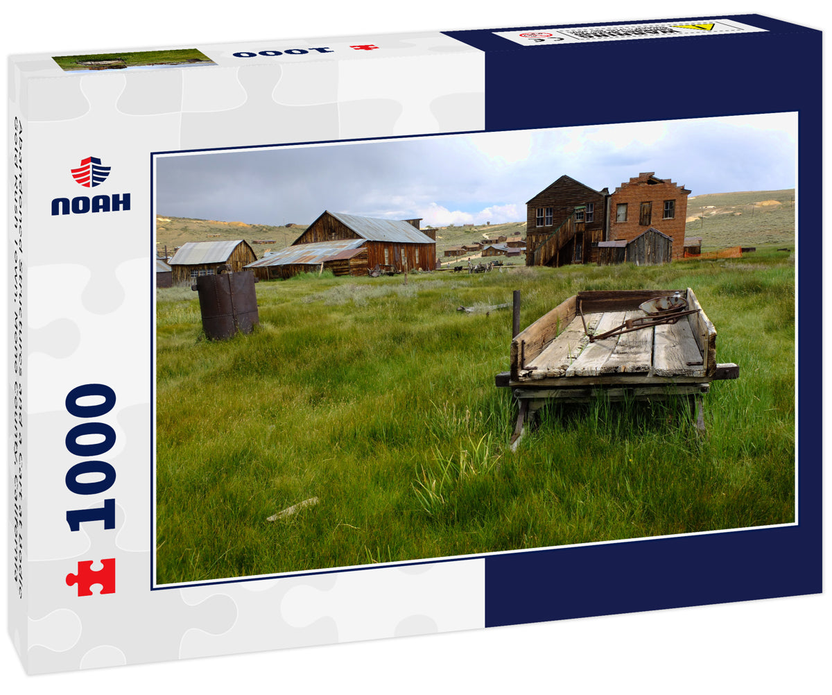 Abandoned Structures and a Cart at Bodie Gold Rush Town, Mono County, California