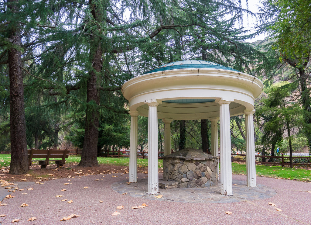 Covered water fountain in Alum Rock Park, San Jose, Santa Clara county, California