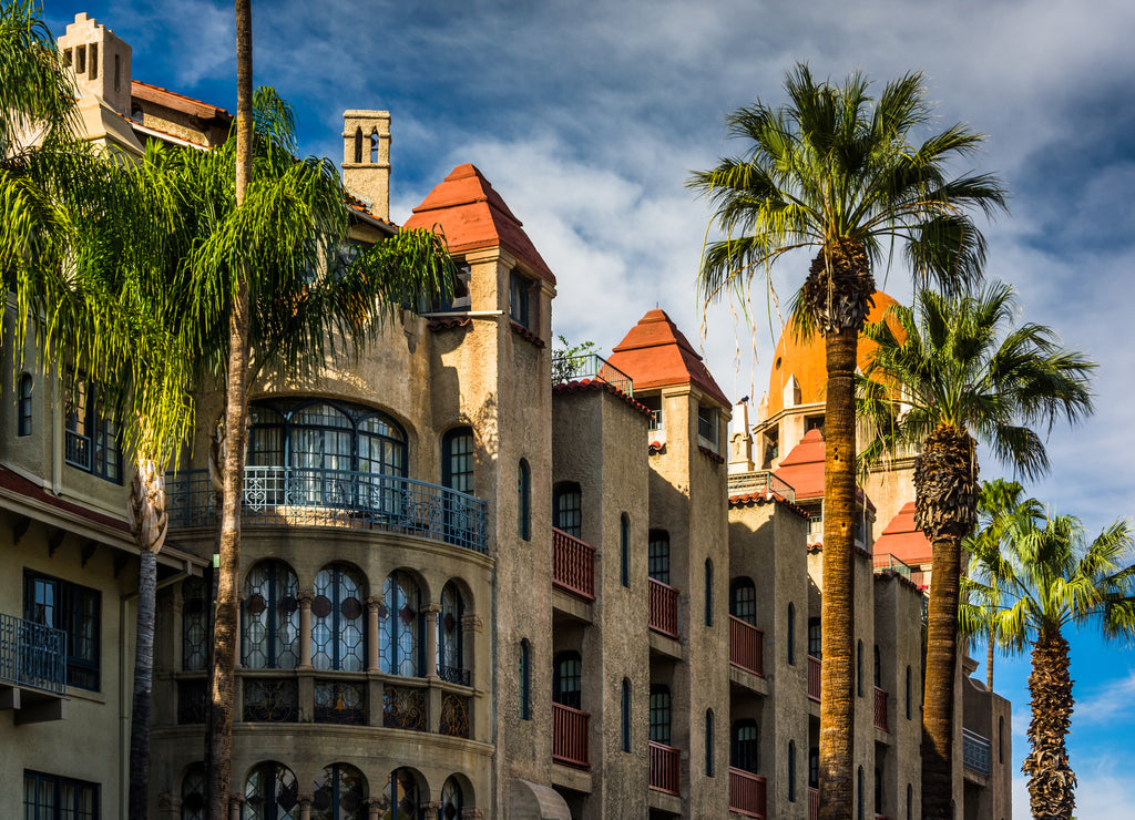 Exterior of the Mission Inn, in Riverside, California