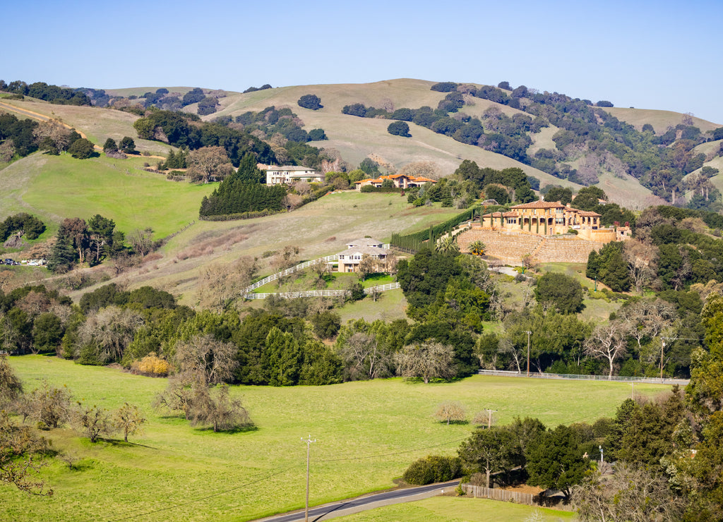 Landscape of the hills and valleys of Contra Costa county, east San Francisco bay area, California