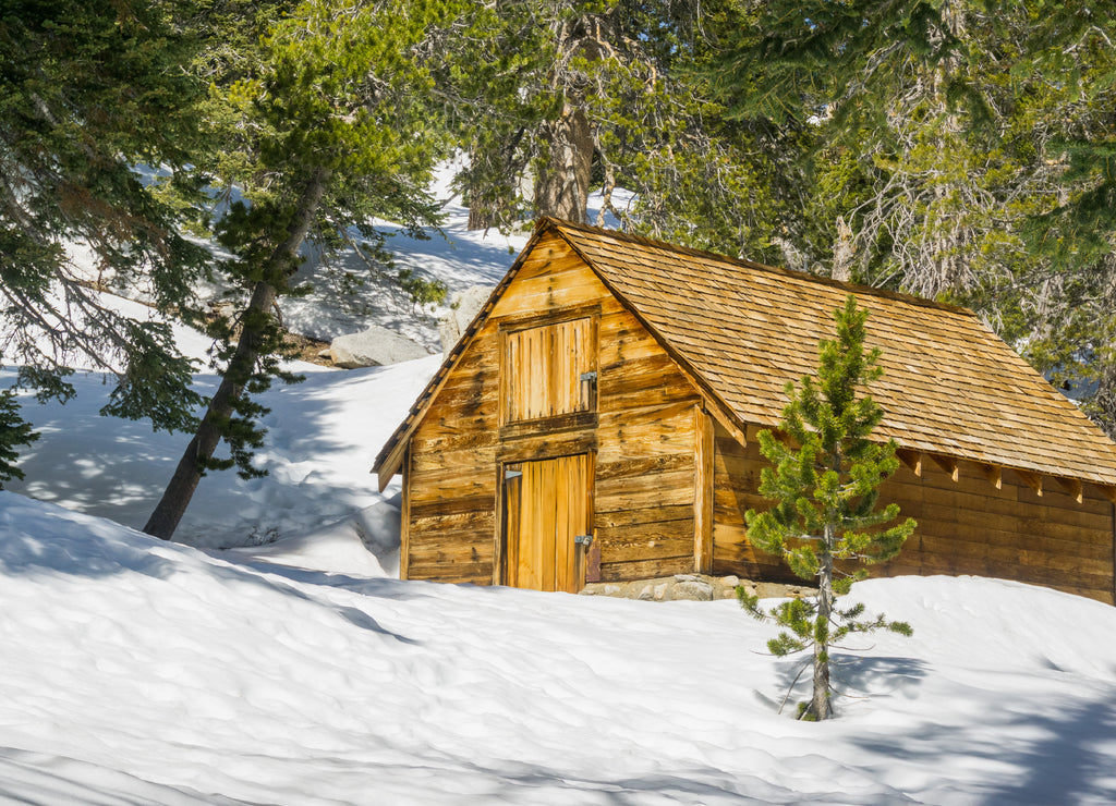 Locked Wooden Cabin on Mount San Jacinto, San Bernardino National Forest, California