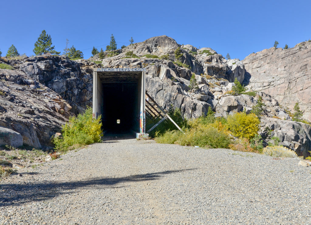 old railroad tunnels at Schallenberger Ridge near Donner Lake Truckee, Nevada county, California