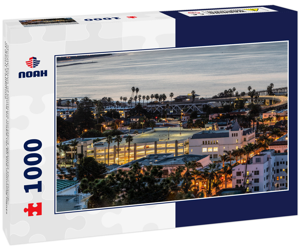 Sleepy town of Ventura nestled against the Pacific ocean just beginning to wake up to the morning lights of dawn California