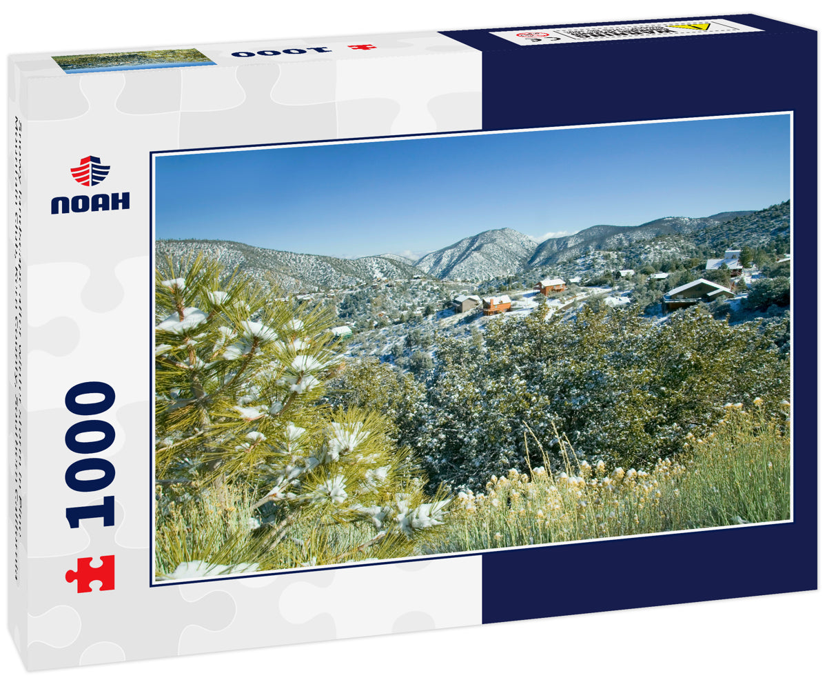 Snowy landscape after winter storm in Pine Mountain Club, Kern County, Southern California