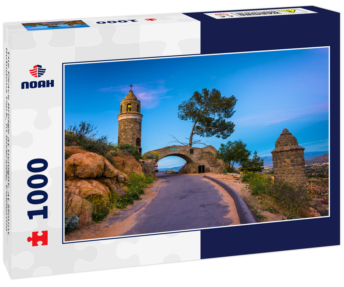 The Peace Bridge at twilight, at Mount Rubidoux Park, in Riverside, California