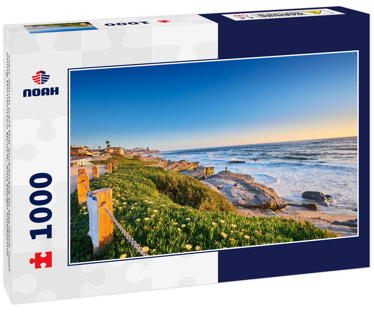 View South past the Surf Shack to Big Rock Reef along Windansea Beach, San Diego California