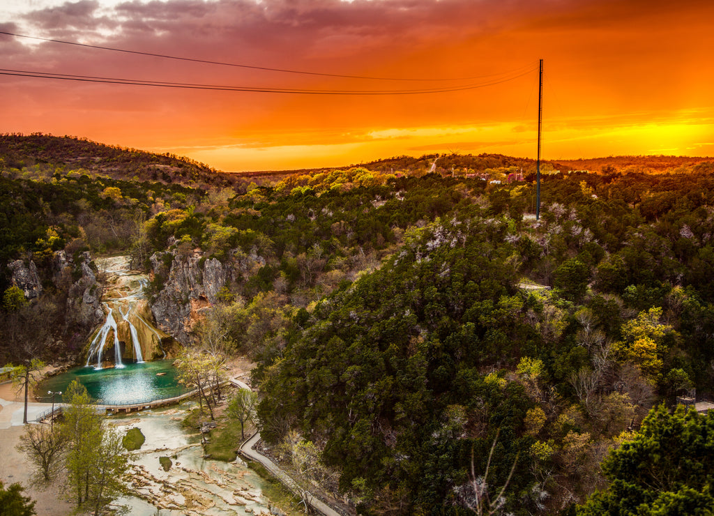 Turner Falls Sunset in the Arbuckle Mountains of Oklahoma