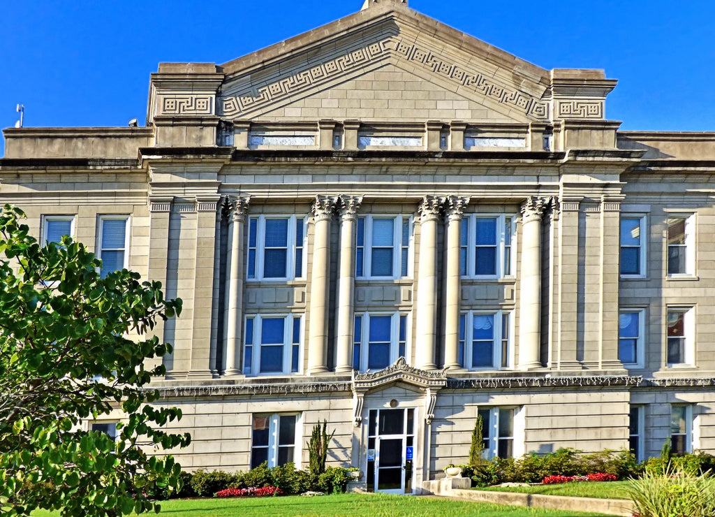 Front view of the Creek County courthouse, Route 66, Sapulpa Oklahoma