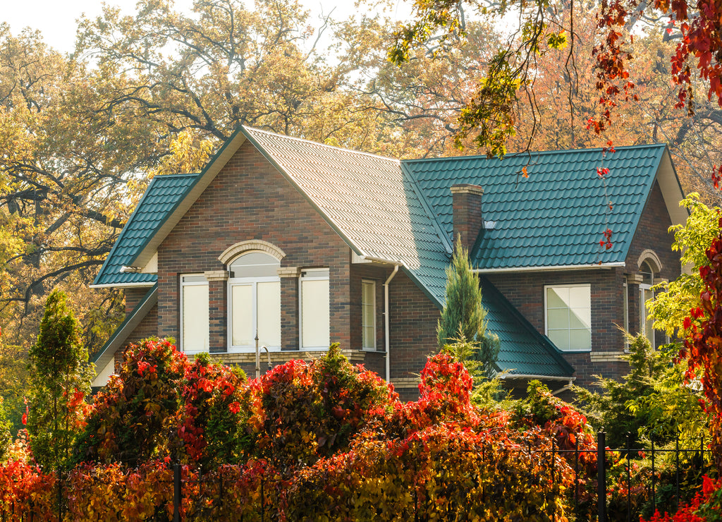 Red brick house entrance vintage architecture, Oklahoma