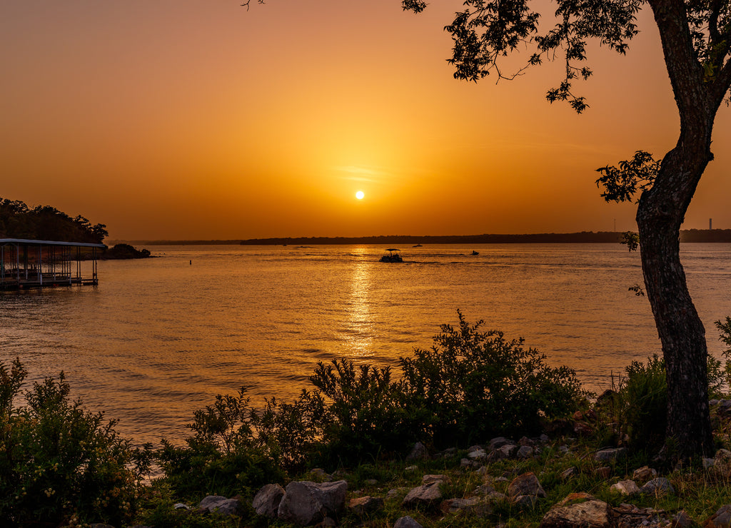 Sahara Dust over a lake in Oklahoma