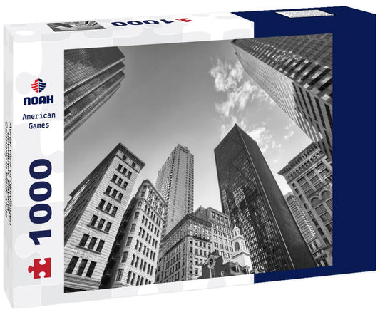 Noah Jigsaw Puzzle Aerial view of Nordlingen, downtown, Bavaria, Germany in black white 1000 pieces