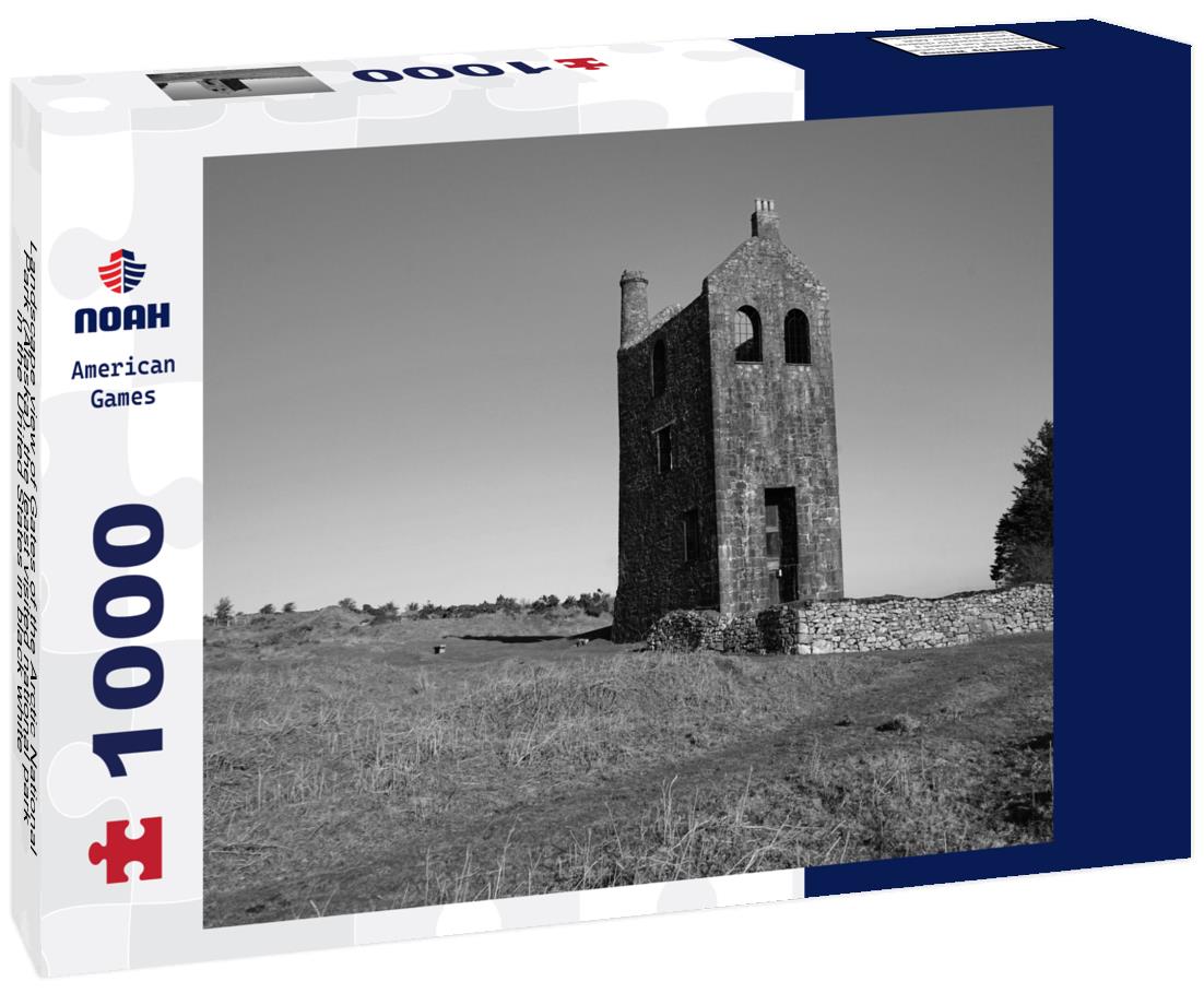 Noah Jigsaw Puzzle Landscape view of Gates of the Arctic National Park (Alaska), the least visited national park in the United States in black white 1000 pieces