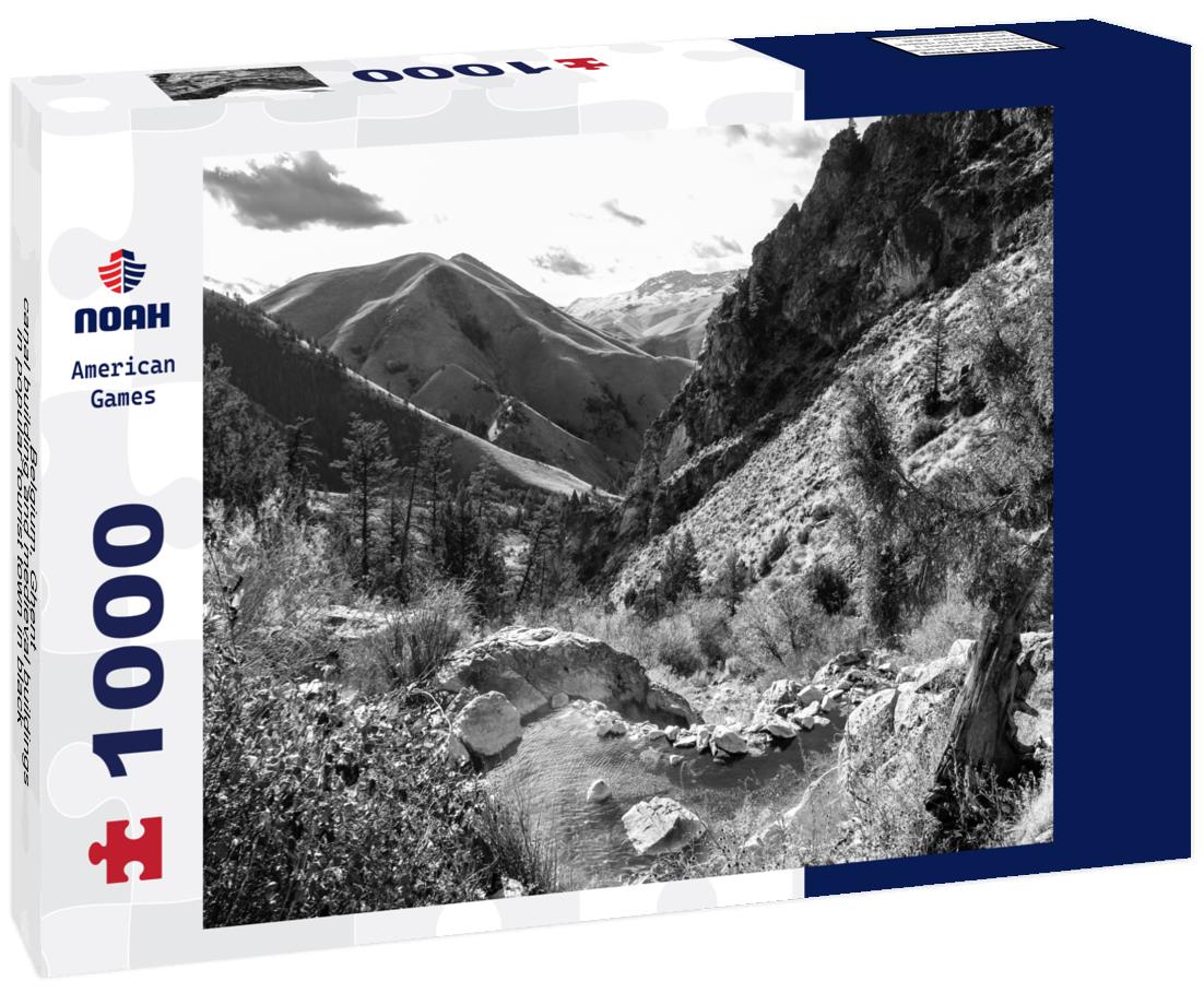 Noah Jigsaw Puzzle Belgium, Ghent - canal building and medieval buildings in popular tourist town in black white 1000 pieces