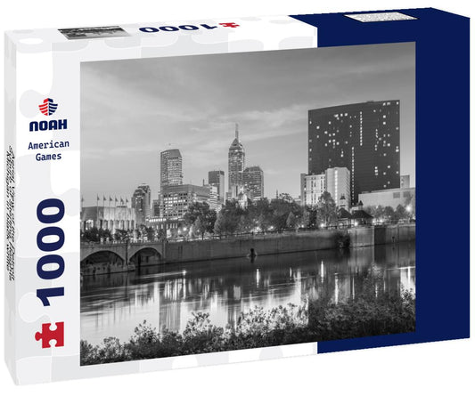 Noah Jigsaw Puzzle Aerial View of the Detroit Suburb of Sterling Heights, Michigan in black white 1000 pieces