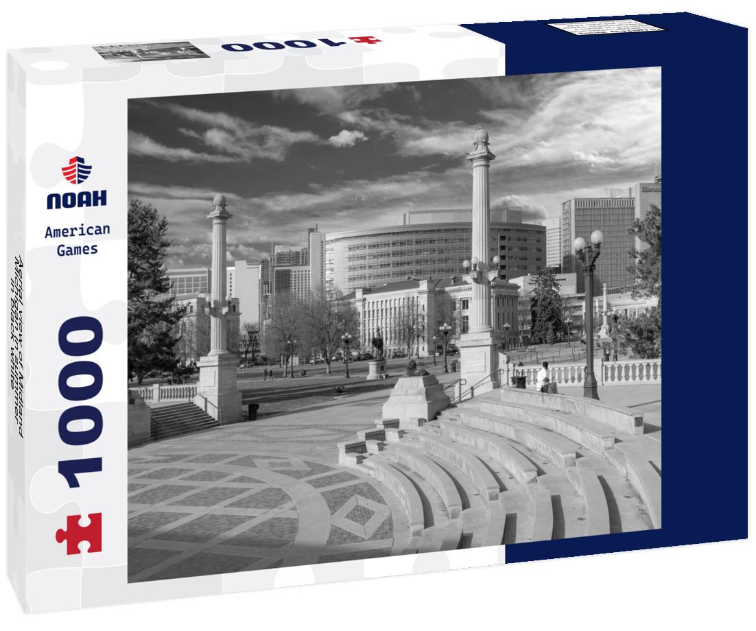 Noah Jigsaw Puzzle Aerial view of Midland, Michigan in summer in black white 1000 pieces