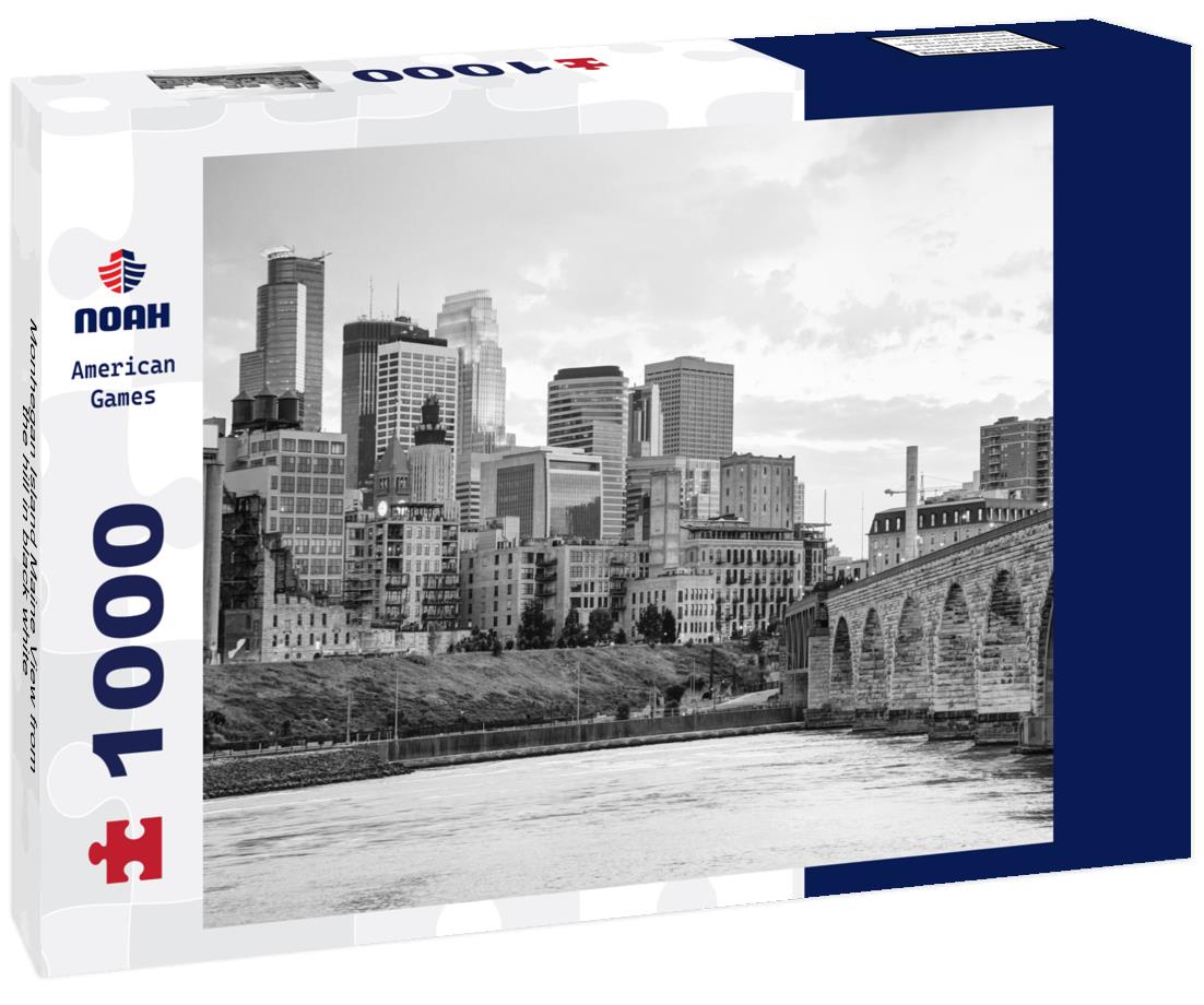 Noah Jigsaw Puzzle Monhegan Island Maine View from the hill in black white 1000 pieces