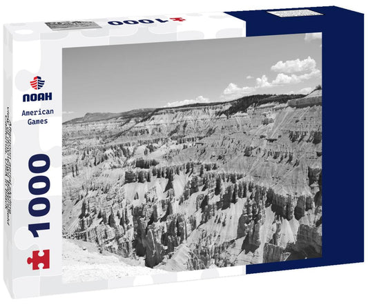 Noah Jigsaw Puzzle Afternoon aerial skyline view of downtown Bakersfield, California, USA in black white 1000 pieces